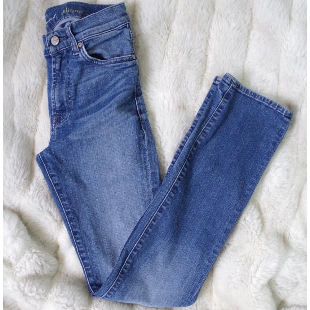 7 For All Mankind Medium Wash “Slimmy” Denim Jeans